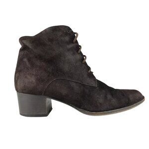 Ralph Lauren Womens Brown Suede Almond Toe‎ Block Heel Bootie Size US 6.5B